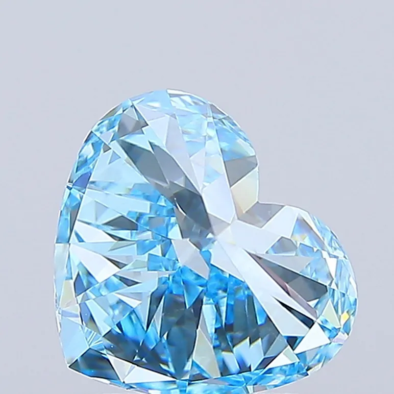 2.00ct Heart Lab Grown Diamond (Colour Fancy Vivid Blue, Clarity VS1, IGI Certified)
