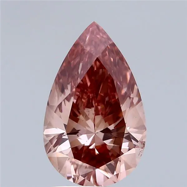 2.00ct Pear Lab Grown Diamond (Colour Fancy Vivid Brown Pink, Clarity VS1, IGI Certified)