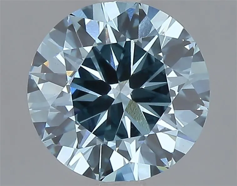 2.00ct Round Lab Grown Diamond (Colour Fancy Vivid Blue, Clarity VS1, Cut VG, IGI Certified)