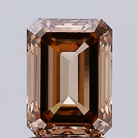 2.01ct Emerald Lab Grown Diamond (Colour Fancy Brown, Clarity VVS2, IGI Certified)