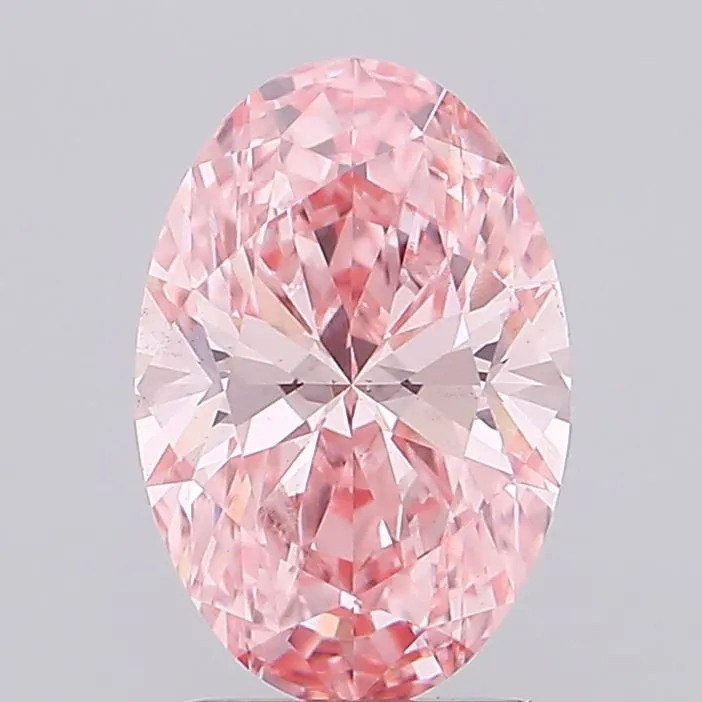 2.01ct Oval Lab Grown Diamond (Colour Fancy Vivid Pink, Clarity VS2, IGI Certified)