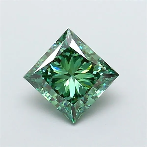 2.01ct Princess Lab Grown Diamond (Colour Fancy Vivid Green, Clarity VVS2, IGI Certified)