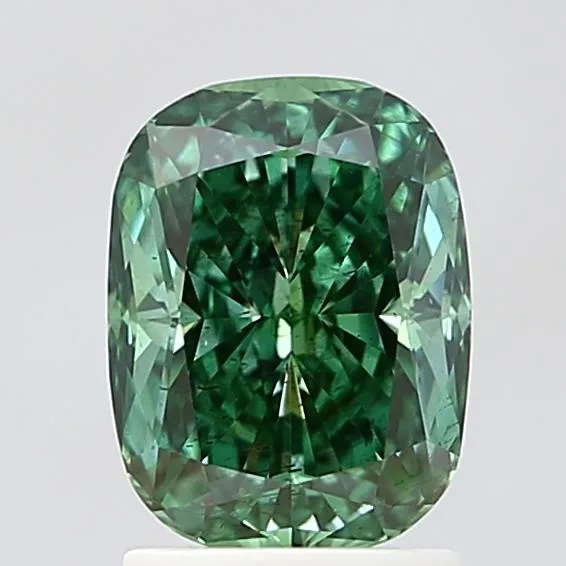 2.02ct Cushion modified Lab Grown Diamond (Colour Fancy Vivid Green, Clarity SI2, IGI Certified)