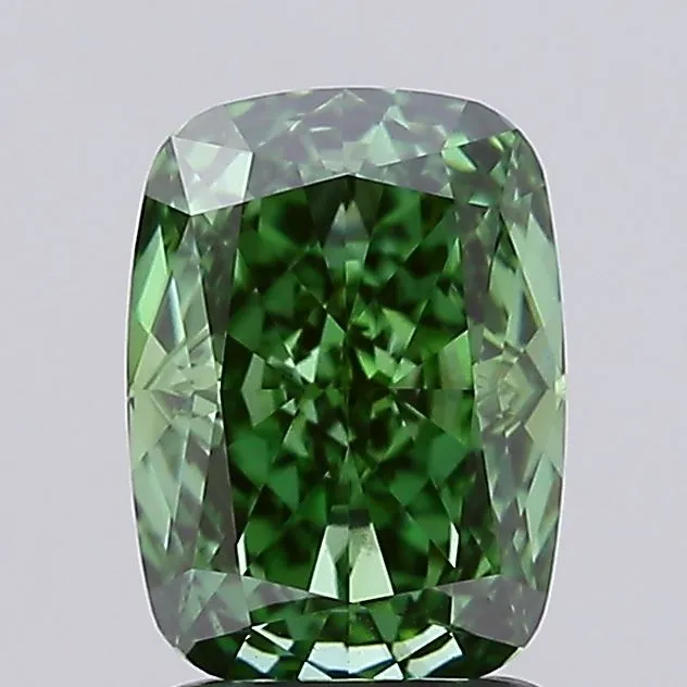 2.02ct Cushion modified Lab Grown Diamond (Colour Fancy Vivid Green, Clarity VS1, IGI Certified)