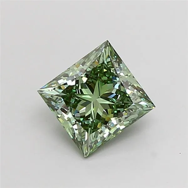 2.02ct Princess Lab Grown Diamond (Colour Fancy Vivid Green, Clarity VVS2, IGI Certified)