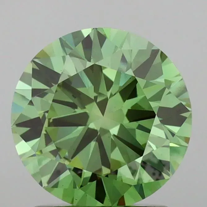 2.02ct Round Lab Grown Diamond (Colour Fancy Vivid Green, Clarity VS2, Cut ID, IGI Certified)