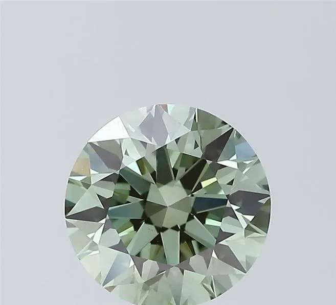 2.02ct Round Lab Grown Diamond (Colour Fancy Vivid Green, Clarity VVS2, Cut ID, IGI Certified)