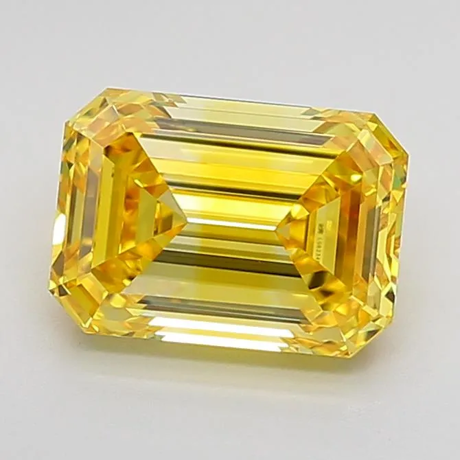 2.03ct Emerald Lab Grown Diamond (Colour Fancy Vivid Yellow, Clarity IF, IGI Certified)