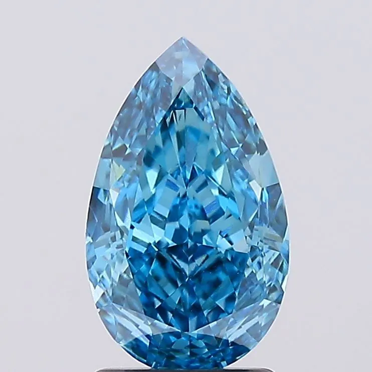 2.03ct Pear Lab Grown Diamond (Colour Fancy Vivid Blue, Clarity VS1, IGI Certified)