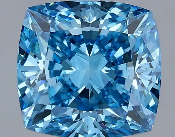 2.05ct Cushion modified Lab Grown Diamond (Colour Fancy Vivid Blue, Clarity VS1, IGI Certified)