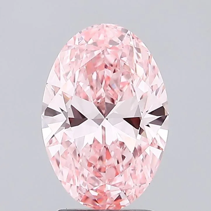 2.05ct Oval Lab Grown Diamond (Colour Fancy Vivid Pink, Clarity VVS1, IGI Certified)