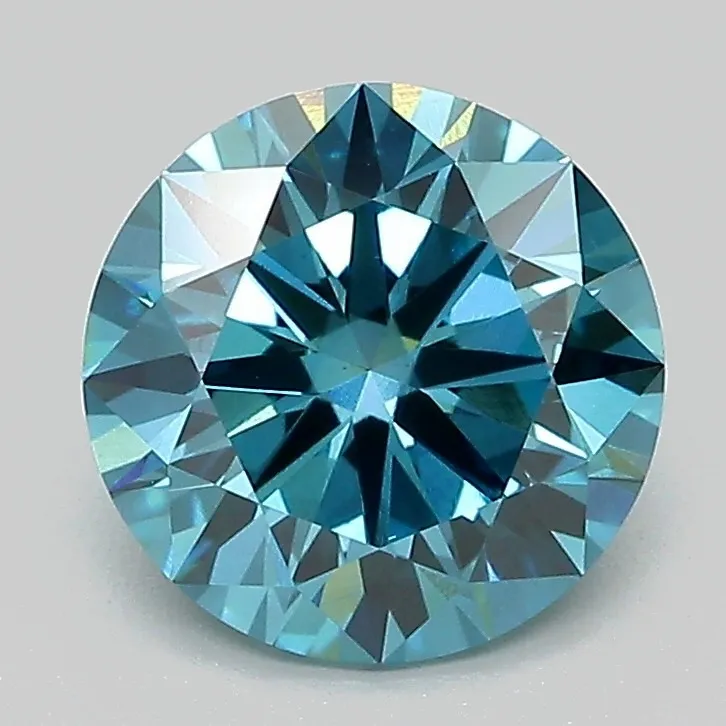 2.05ct Round Lab Grown Diamond (Colour Fancy Vivid Blue, Clarity VS1, Cut ID, IGI Certified)