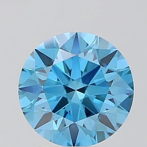 2.05ct Round Lab Grown Diamond (Colour Fancy Vivid Blue, Clarity VVS2, Cut ID, IGI Certified)