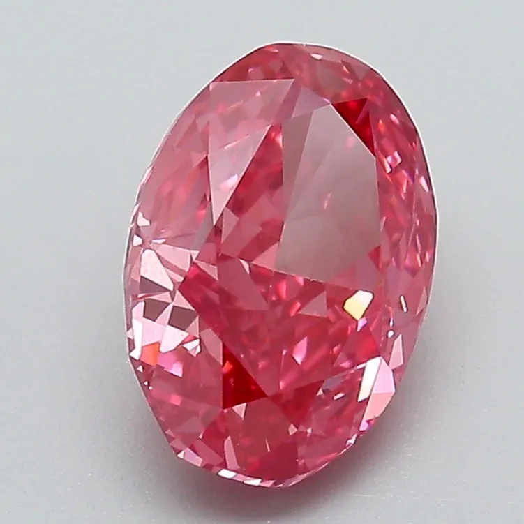 2.07ct Oval Lab Grown Diamond (Colour Fancy Vivid Pink, Clarity VS1, IGI Certified)