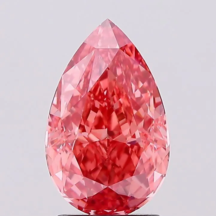2.07ct Pear Lab Grown Diamond (Colour Fancy Vivid Pink, Clarity VS2, IGI Certified)