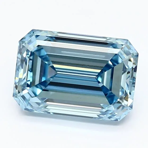 2.09ct Emerald Lab Grown Diamond (Colour Fancy Vivid Blue, Clarity VVS2, IGI Certified)