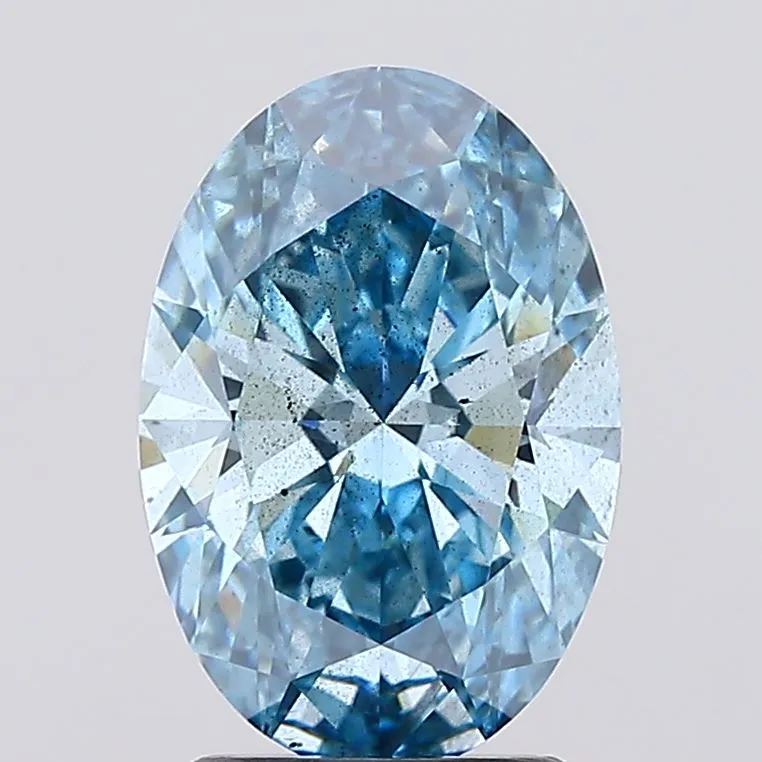 2.09ct Oval Lab Grown Diamond (Colour Fancy Vivid Blue, Clarity VS2, Cut EX, Uncertified)