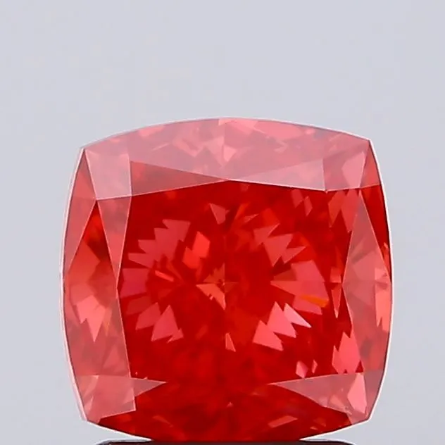 2.10ct Cushion brilliant Lab Grown Diamond (Colour Fancy Vivid Red, Clarity VS2, Uncertified)