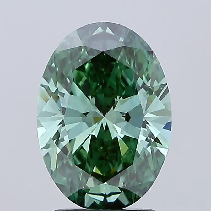 2.10ct Oval Lab Grown Diamond (Colour Fancy Vivid Green, Clarity VS1, IGI Certified)