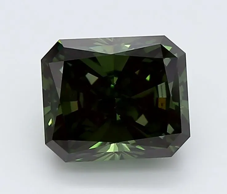 2.10ct Radiant Lab Grown Diamond (Colour Fancy Deep Green, Clarity VS1, IGI Certified)