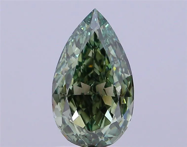 2.11ct Pear Lab Grown Diamond (Colour Fancy Vivid Green, Clarity VVS2, IGI Certified)