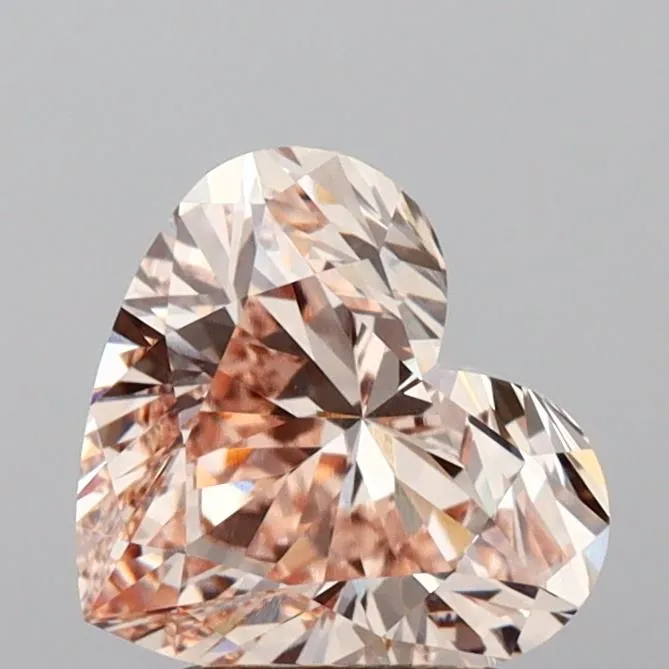 2.12ct Heart Lab Grown Diamond (Colour Fancy Brown Pink, Clarity VVS2, IGI Certified)
