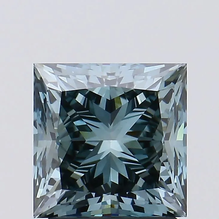 2.15ct Princess Lab Grown Diamond (Colour Fancy Vivid Blue, Clarity VVS2, Uncertified)