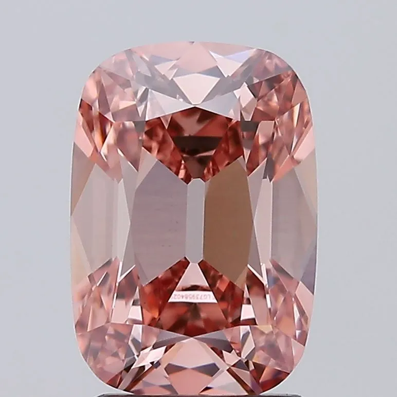 2.17ct Cushion brilliant Lab Grown Diamond (Colour Fancy Light Pinkish Brown, Clarity VVS2, IGI Certified)