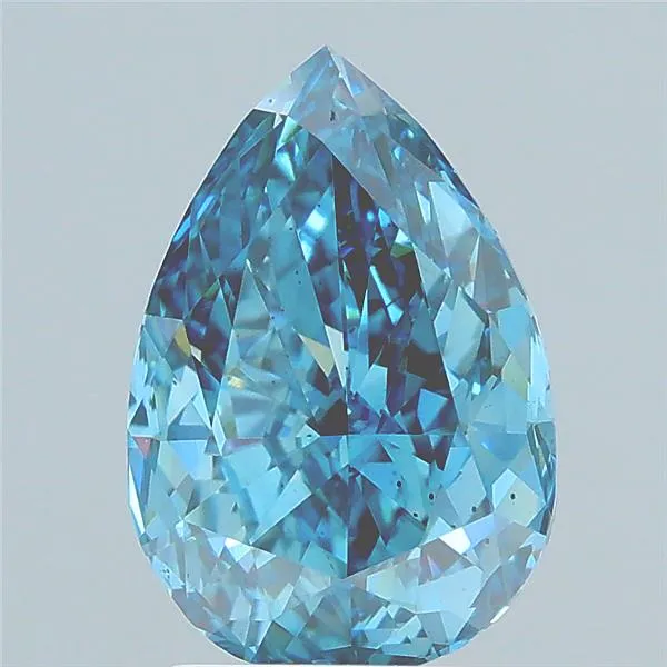 2.17ct Pear Lab Grown Diamond (Colour Fancy Vivid Blue, Clarity VS2, IGI Certified)