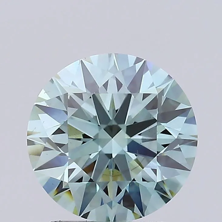 2.18ct Round Lab Grown Diamond (Colour Fancy Intense Blue Green, Clarity VS1, Cut ID, IGI Certified)