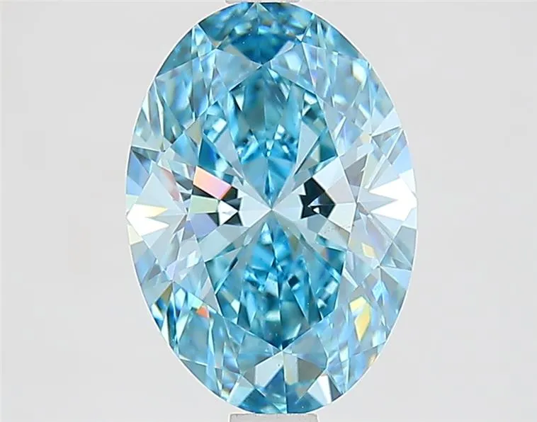 2.19ct Oval Lab Grown Diamond (Colour Fancy Vivid Blue, Clarity VS1, IGI Certified)