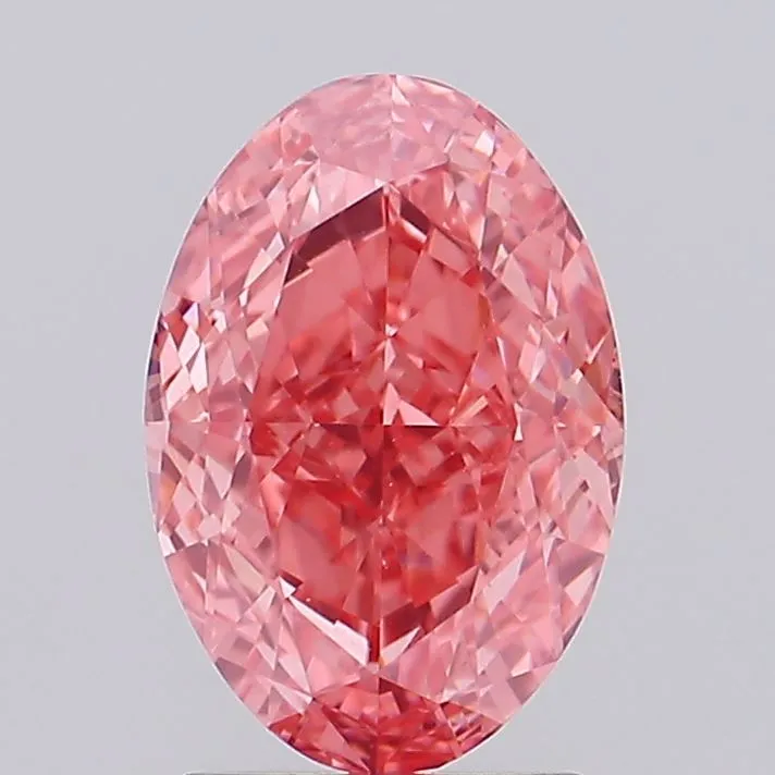 2.24ct Oval Lab Grown Diamond (Colour Fancy Vivid Pink, Clarity VVS2, IGI Certified)