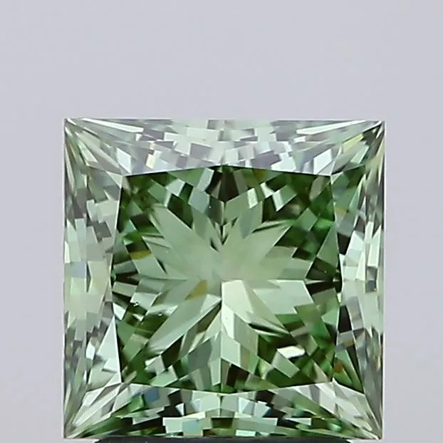 2.27ct Princess Lab Grown Diamond (Colour Fancy Vivid Green, Clarity VS1, IGI Certified)