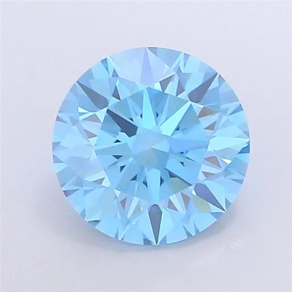 2.27ct Round Lab Grown Diamond (Colour Fancy Vivid Blue, Clarity VVS2, Cut ID, IGI Certified)