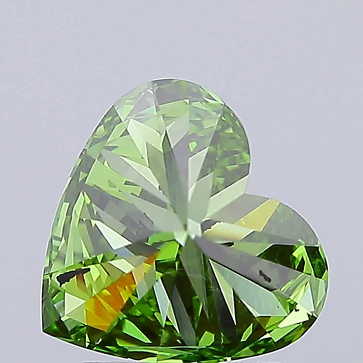 2.30ct Heart Lab Grown Diamond (Colour Fancy Vivid Green, Clarity VVS2, IGI Certified)