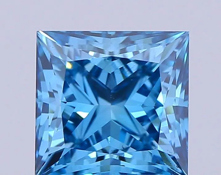 2.30ct Princess Lab Grown Diamond (Colour Fancy Vivid Blue, Clarity VS2, IGI Certified)