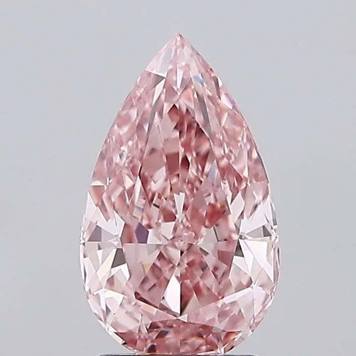 2.33ct Pear Lab Grown Diamond (Colour Fancy Vivid Pink, Clarity VVS2, IGI Certified)