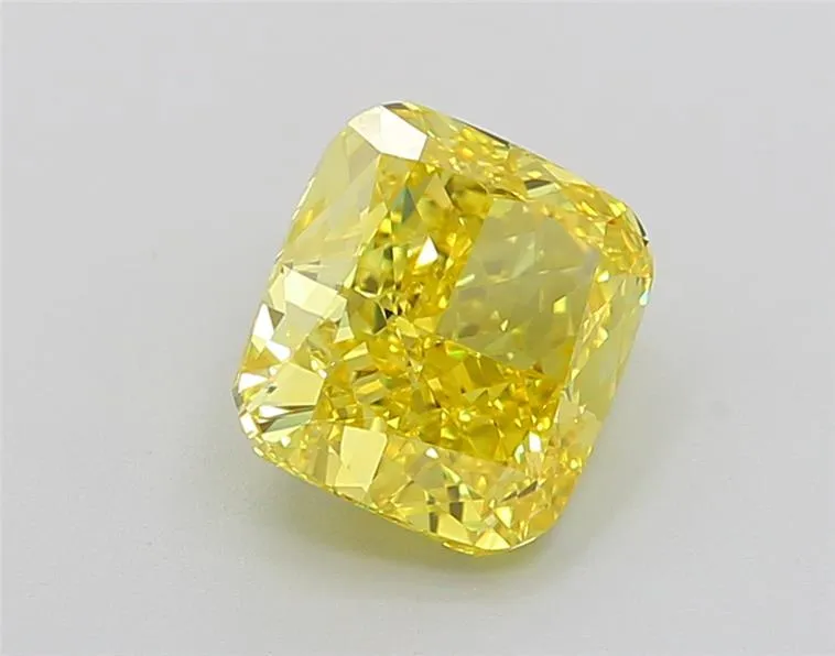 2.35ct Cushion modified Lab Grown Diamond (Colour Fancy Vivid Yellow, Clarity IF, IGI Certified)