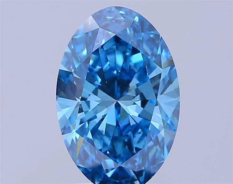 2.37ct Oval Lab Grown Diamond (Colour Fancy Vivid Blue, Clarity VS2, IGI Certified)