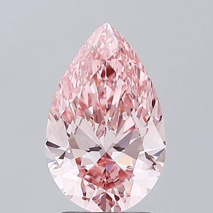 2.38ct Pear Lab Grown Diamond (Colour Fancy Vivid Pink, Clarity VVS2, IGI Certified)