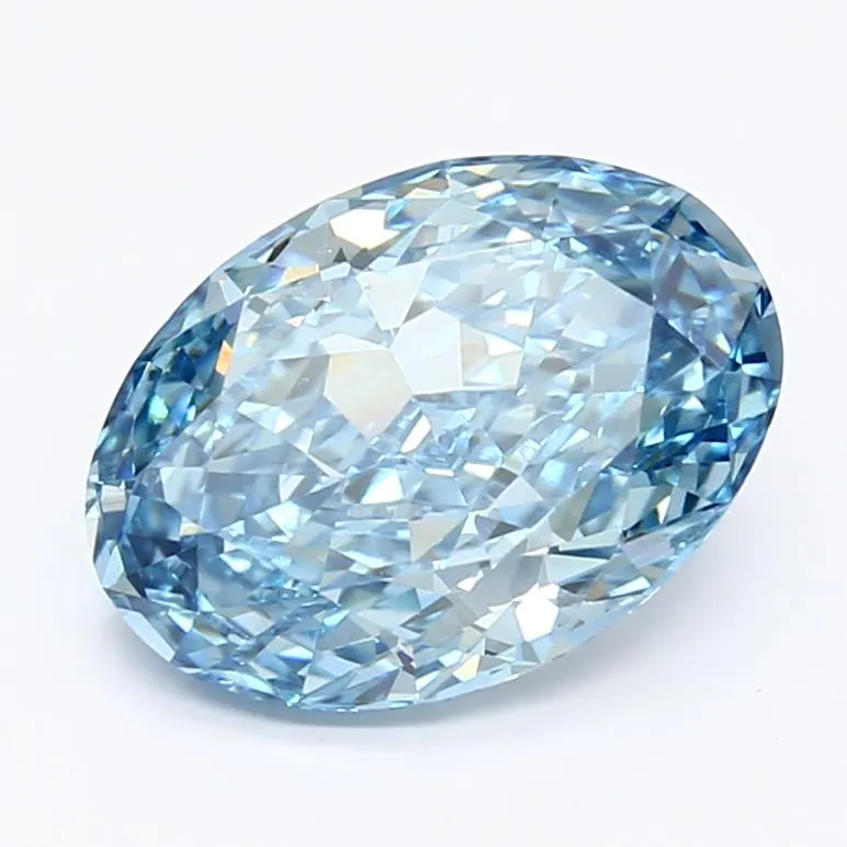 2.40ct Oval Lab Grown Diamond (Colour Fancy Vivid Blue, Clarity VS1, IGI Certified)