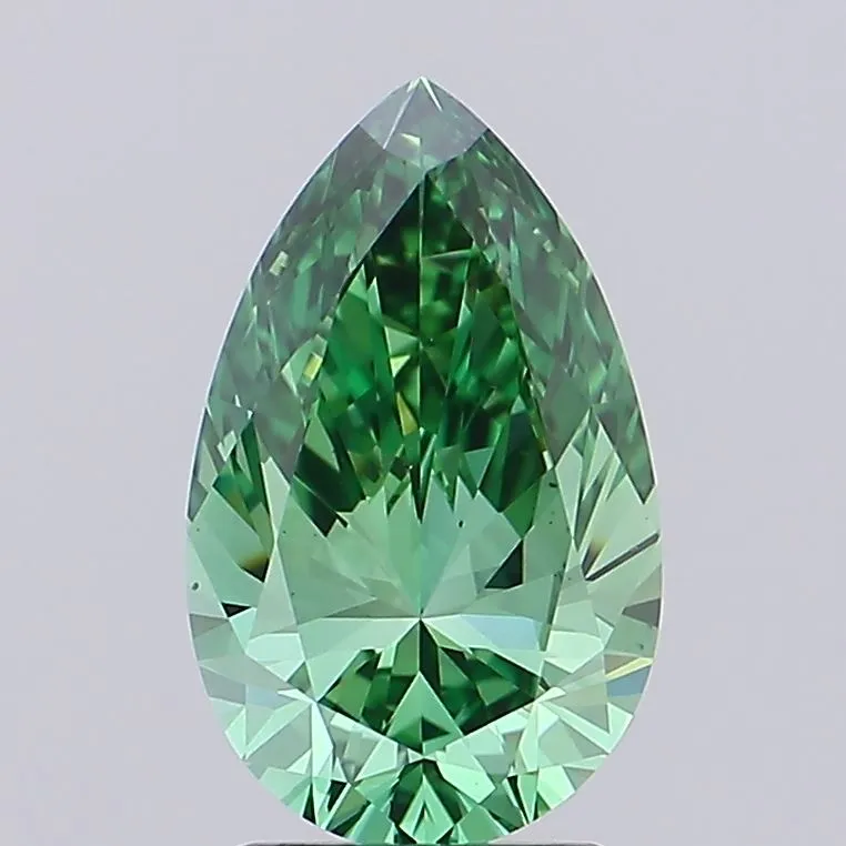 2.42ct Pear Lab Grown Diamond (Colour Fancy Vivid Green, Clarity VS1, IGI Certified)