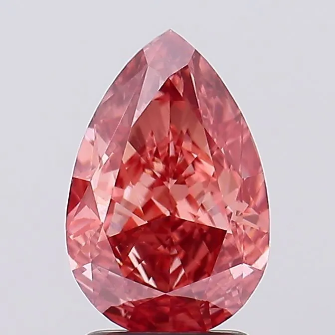 2.46ct Pear Lab Grown Diamond (Colour Fancy Vivid Pink, Clarity VS1, IGI Certified)