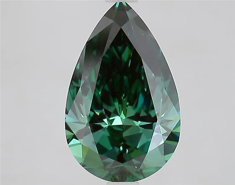 2.48ct Pear Lab Grown Diamond (Colour Fancy Vivid Green, Clarity VVS2, IGI Certified)