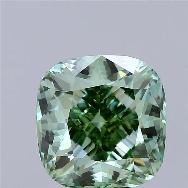 2.50ct Cushion modified Lab Grown Diamond (Colour Fancy Vivid Green, Clarity VVS2, IGI Certified)