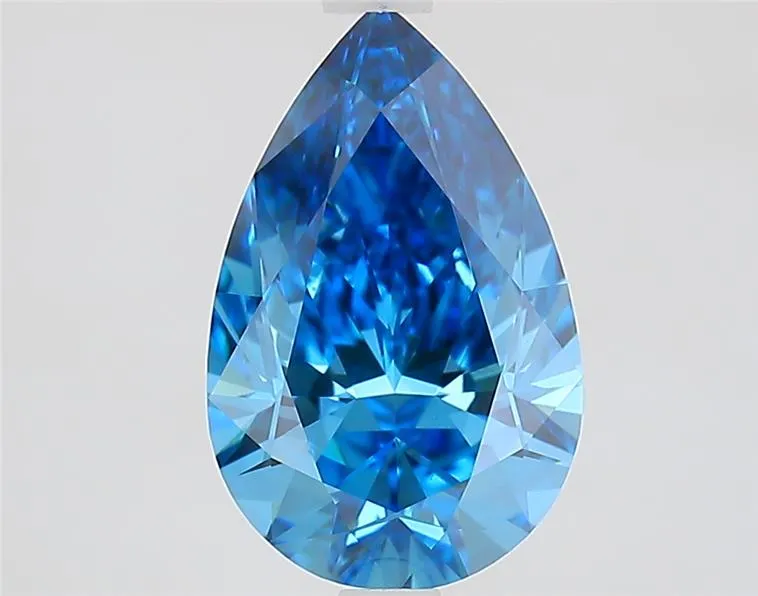 2.50ct Pear Lab Grown Diamond (Colour Fancy Vivid Blue, Clarity VVS2, IGI Certified)