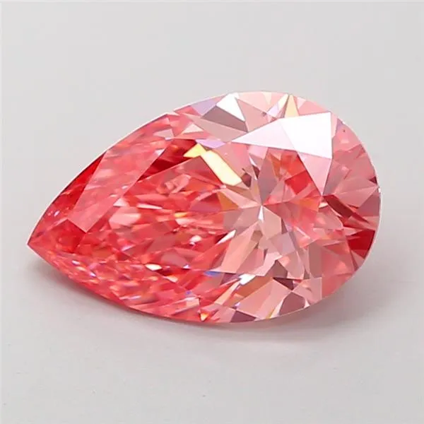 2.51ct Pear Lab Grown Diamond (Colour Fancy Vivid Pink, Clarity VS1, IGI Certified)