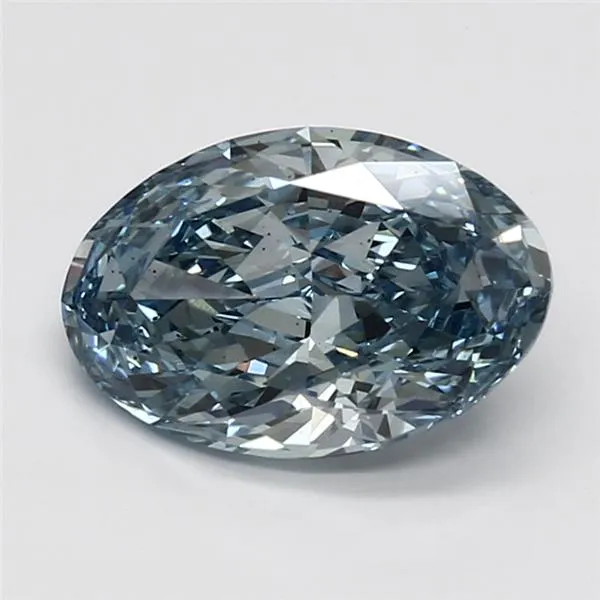 2.52ct Oval Lab Grown Diamond (Colour Fancy Vivid Blue, Clarity VS2, IGI Certified)