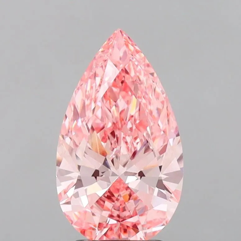 2.52ct Pear Lab Grown Diamond (Colour Fancy Vivid Pink, Clarity VVS2, IGI Certified)
