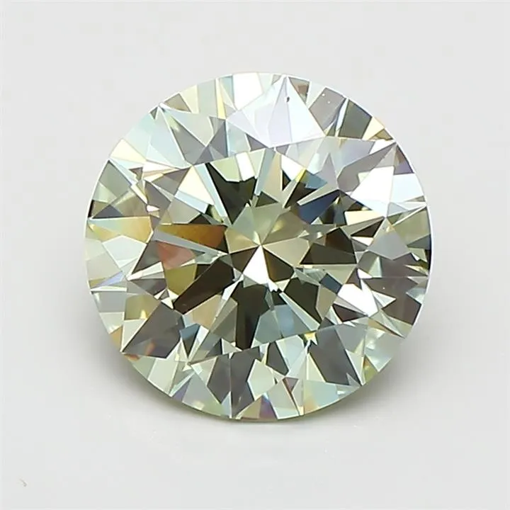 2.52ct Round Lab Grown Diamond (Colour Fancy Vivid Green, Clarity VVS2, Cut ID, IGI Certified)